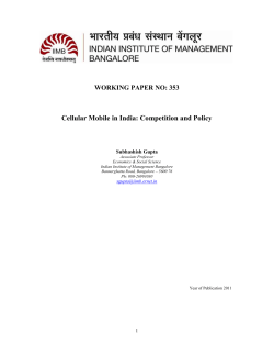Cellular Mobile in India: Competition and Policy