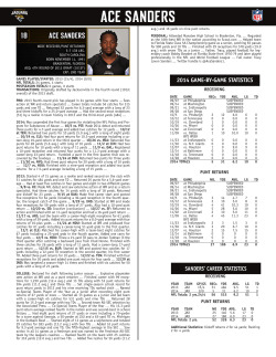 ace sanders - Jaguars Media Guide