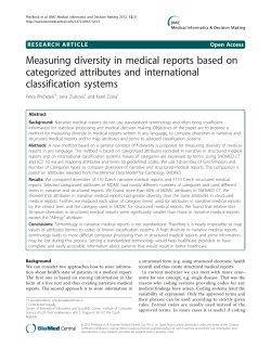 Measuring diversity in medical reports based on categorized