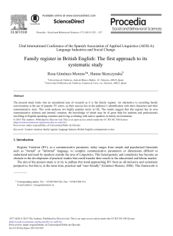 Family Register in British English: The First Approach to its