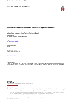 Prevalence of Salmonella serovars from captive reptiles