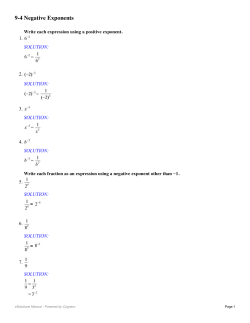 9-4 Negative Exponents