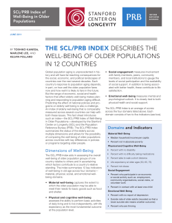 SCL/PRB Index Describes the Well-Being of Older Populations in 12