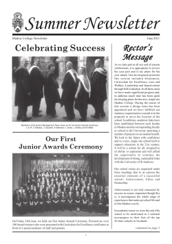 Summer 2011 - Madras College Archive