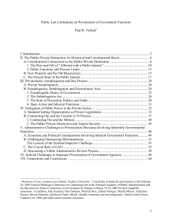 Public Law Limitations on Privatization of