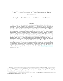 Lines Through Segments in Three Dimensional Space