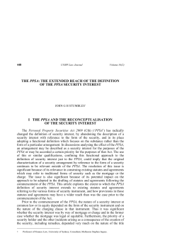 the ppsa: the extended reach of the definition of the ppsa