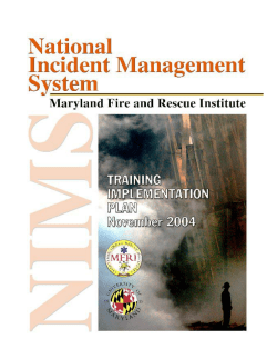 National Incident Management System Training Plan