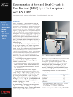 Determination of Free and Total Glycerin in Pure Biodiesel (B100