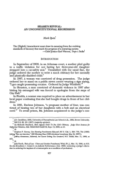 Shame`s Revival: An Unconstituional Regression