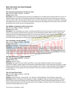New York Comic Con Panel Schedule