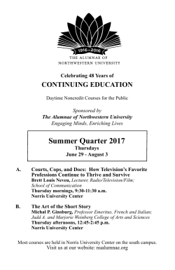 Summer, 2017 - The Alumnae of Northwestern University