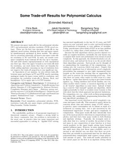 Some Trade-off Results for Polynomial Calculus