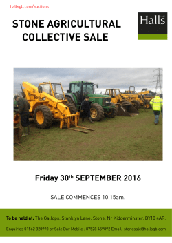 STONE AGRICULTURAL COLLECTIVE SALE