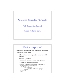 Advanced Computer Networks What is congestion?
