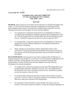 Council File No. 16-0597 Revised Draft June 6, 2016 PLANNING