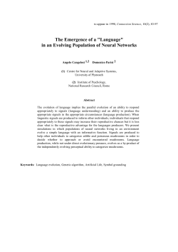 The Emergence of a "Language" in an Evolving Population of