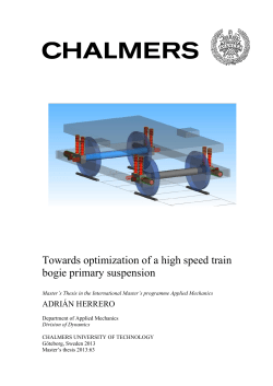 Towards optimization of a high speed train bogie primary suspension