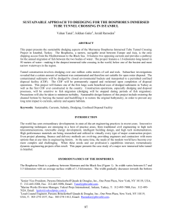 Sustainable Approach to Dredging for the Bosphorus Immersed