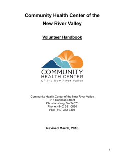 Community Health Center of the New River Valley Volunteer