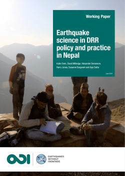 Title Earthquake science in DRR policy and practice in Nepal