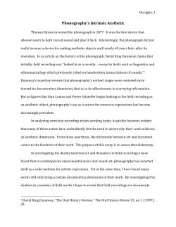 Phonography`s Intrinsic Aesthetic