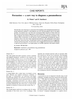Percussion &mdash; a new way to diagnose a pneumothorax