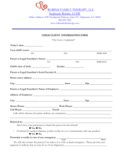 Child/Adolescent Intake Assessment