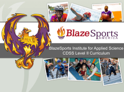 BlazeSports Institute for Applied Science CDSS Level II Curriculum