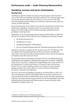 Gambling revenue and harm minimisation