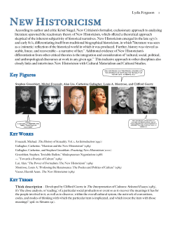 New Historicism Handout