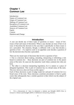 Chapter 1 Common Law