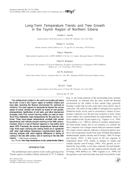 Long-Term Temperature Trends and Tree Growth in the