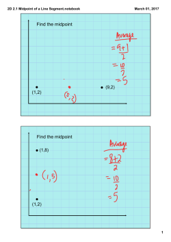 2D 2.1 Midpoint of a Line Segment.notebook
