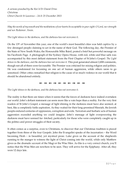 25 December 2015 (Christmas sermon, preached by Fr Daniel Dries)