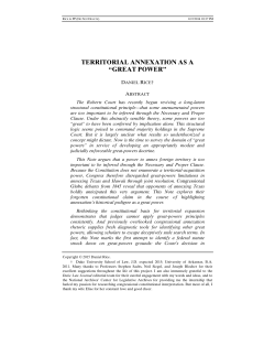 Territorial Annexation as a “Great Power”