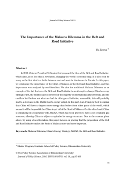 The Importance of the Malacca Dilemma in the Belt - R