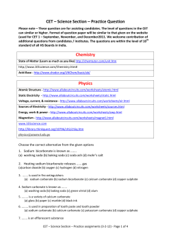 CET &ndash; Science Section &ndash; Practice Question Chemistry Physics