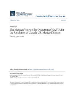 The Mexican View on the Operation of NAFTA for the Resolution of