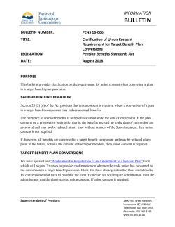 Clarification of Union Consent Requirement for Target Benefit Plan