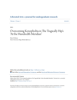Overcoming Kenophobia in The Tragically Hip`s