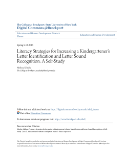 Literacy Strategies for Increasing a Kindergartener`s Letter