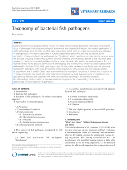 Taxonomy of bacterial fish pathogens