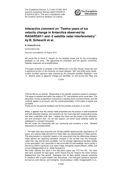 Interactive comment on &ldquo;Twelve years of ice velocity change in