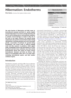 "Hibernation: Endotherms". In: Encyclopedia of Life Sciences