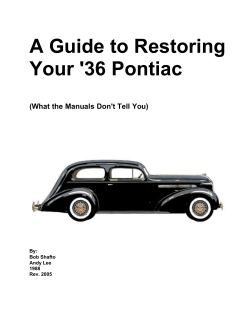 A Guide to Restoring Your `36 Pontiac