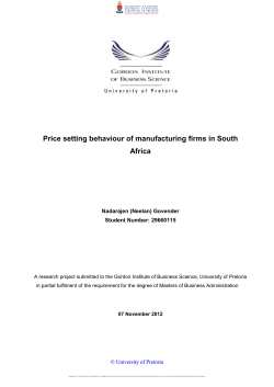 Price setting behaviour of manufacturing firms in South Africa