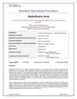 Hydrofluoric Acid - Chemical Engineering