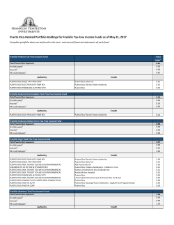 Puerto Rico-Related Portfolio Holdings for Franklin Tax