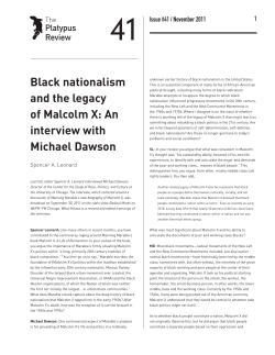 sBlack nationalism and the legacy of Malcolm X: An interview with